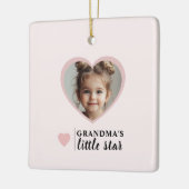 "Oma's Little Star Foto Gepersonaliseerde Foto Keramisch Ornament (Links)
