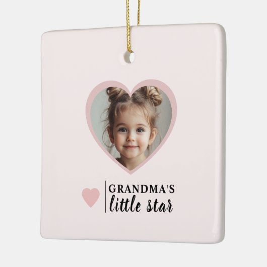 "Oma's Little Star Foto Gepersonaliseerde Foto Keramisch Ornament (Links)