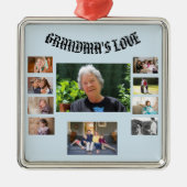 Oma's Love 10 foto's Metalen Ornament (Voorkant)