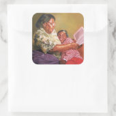 Oma's Love 1995 Vierkante Sticker (Tas)