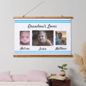 Oma's Love | Foto's van kleinkinderen Hangend Wandkleed (Slaapkamer)