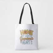 Oma's Love Sunflower Heart House Design Tote Bag (Voorkant)
