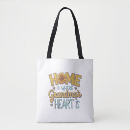 Oma's Love Sunflower Heart House Design Tote Bag