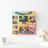 Oma's Love Vierkante Wandklok (Huis)