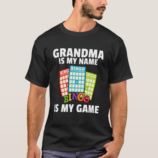Oma's Lucky Bingo Speler Liefde Caller Kaart T-shirt (Voorkant)