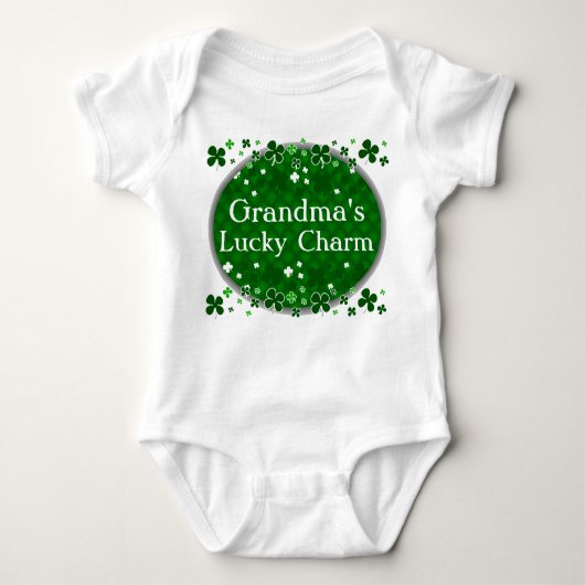 Oma's Lucky Charm, St. Patrick's Day Baby Romper (Voorkant)