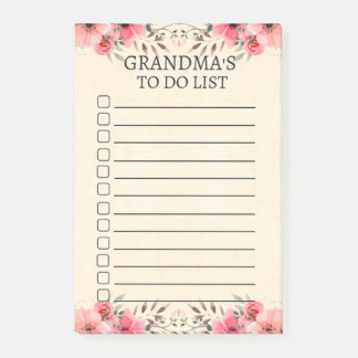 Oma's om een lijst te maken met moderne Floral Pos Post-it® Notes