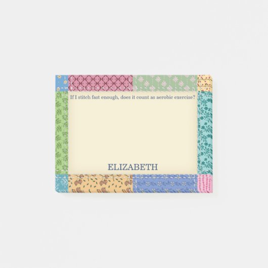 Oma's Patchwork Quilt Custom Post-it® Notes (Voorkant)