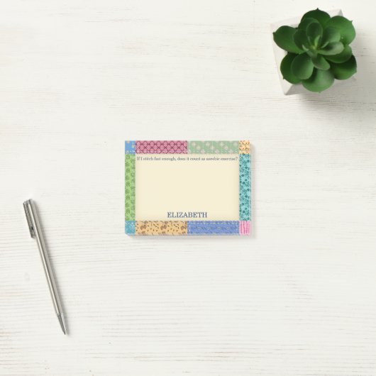 Oma's Patchwork Quilt Custom Post-it® Notes (Kantoor)
