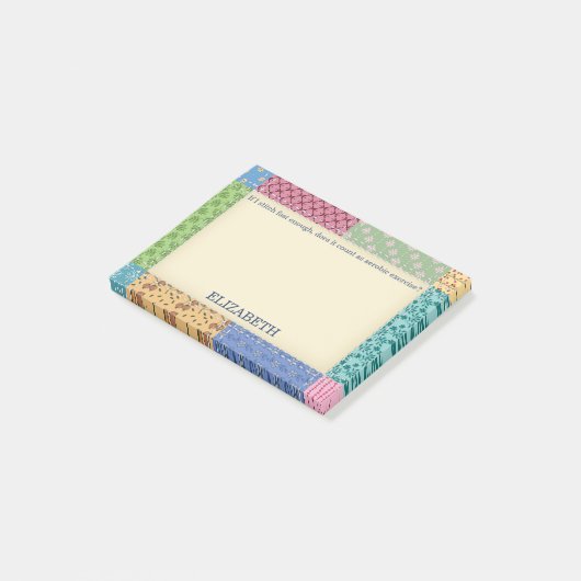 Oma's Patchwork Quilt Custom Post-it® Notes (Schuin)