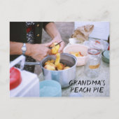 Oma's Peach Pie Recept Verse perziken Briefkaart (Voorkant)