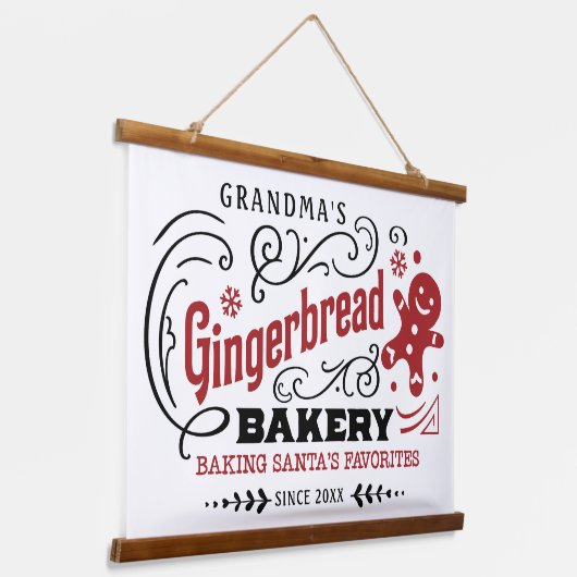 Oma's peperkoekbakkerij hangend wandkleed (Gebogen)