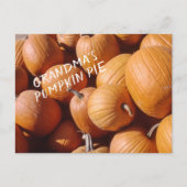 Oma's pomkin Pie Recipe Oranje Herfst Squash Briefkaart (Voorkant)