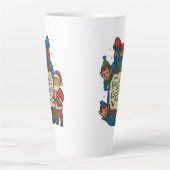 Oma's Pot met Kerstscheten Grappige Kerst Latte Mok (Voorkant)