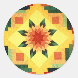 Oma's Quilt Ronde Sticker