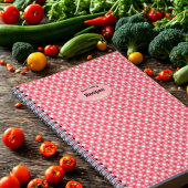 Oma's recepten aangepaste rode geometrische patroo notitieboek