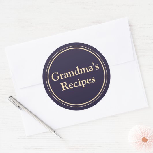 Oma's Recepten Ronde Sticker (Envelop)
