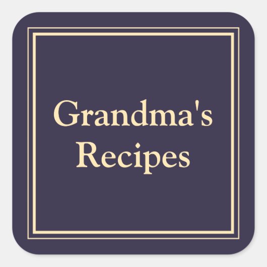 Oma's Recepten Vierkante Sticker (Voorkant)