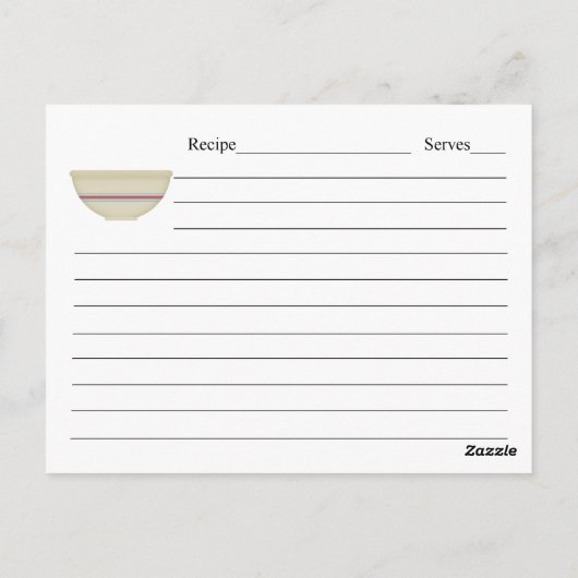 Oma's Recipe Kaart (Achterkant)