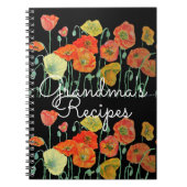 Oma's Recipes Red Poppy Waterverf Notitieboek (Voorkant)