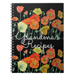 Oma's Recipes Red Poppy Waterverf Notitieboek