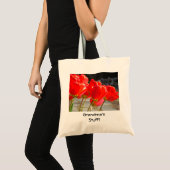 Oma's spullen boodschappentas Rode Tulp Bloemen Om Tote Bag (Voorkant (product))