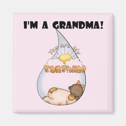 Oma's Sunshine-Afrikaans Amerikaans Meisje Magneet (Voorkant)