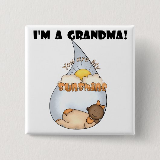 Oma's Sunshine-Afrikaans Amerikaans Meisje Vierkante Button 5,1 Cm (Voorkant)