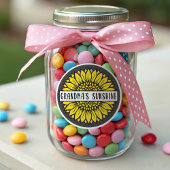 Oma's Sunshine Sunflower Ronde Sticker