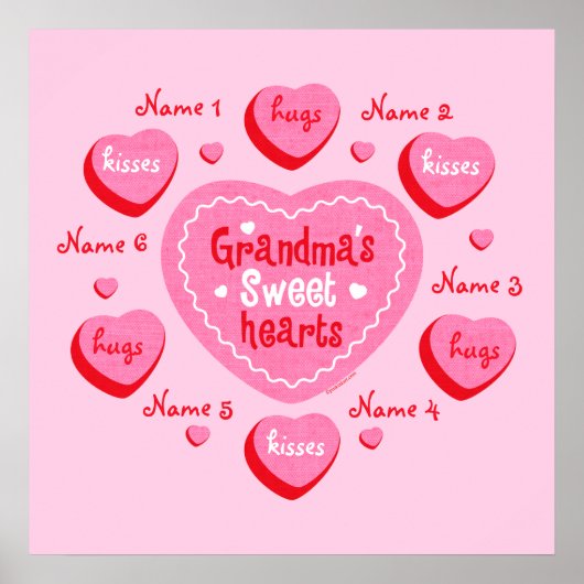 Oma's Sweethearts Gepersonaliseerd Poster (Voorkant)
