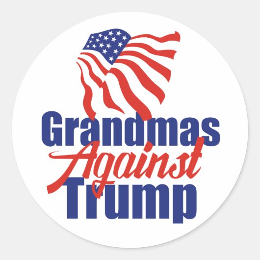 Oma's tegen politieke Trump Ronde Sticker (Voorkant)