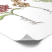 Oma's Tuin Bloem 4 Grootkinderen Naam Floral Poster (Hoek)