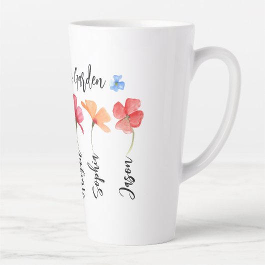 Oma's Tuin Bloem Grootkind Naam Latte Mok (Rechts)