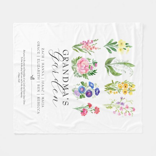 Oma's Tuin Geboorte Maand Bloem Keepsake Fleece Deken (Voorkant (Horizontaal))