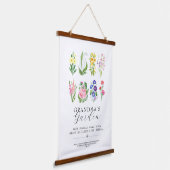 Oma's Tuin Geboorte Maand Bloemen Keepsake Hangend Wandkleed (Gebogen)