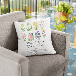Oma's Tuin Geboortemaand Bloem Aandenken Kussen