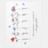 Oma's tuin met kleinkinderen noemt Waterverf Fleece Deken (Voorkant)