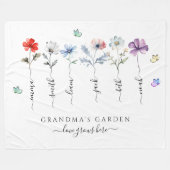 Oma's tuin met kleinkinderen noemt Waterverf Fleece Deken (Voorkant (Horizontaal))