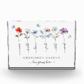 Oma's tuin met kleinkinderen noemt Waterverf Fotoblokken (Voorkant)