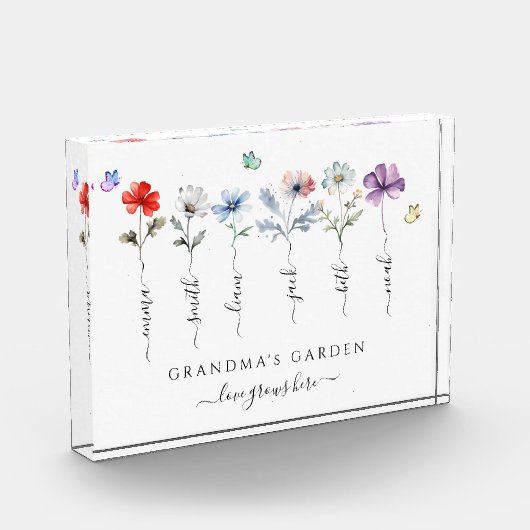 Oma's tuin met kleinkinderen noemt Waterverf Fotoblokken (Links)