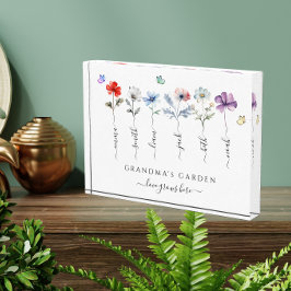 Oma's tuin met kleinkinderen noemt Waterverf Fotoblokken