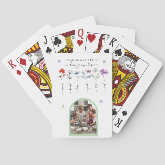 Oma's tuin met kleinkinderen noemt Waterverf Pokerkaarten (Achterkant)