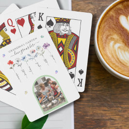 Oma's tuin met kleinkinderen noemt Waterverf Pokerkaarten