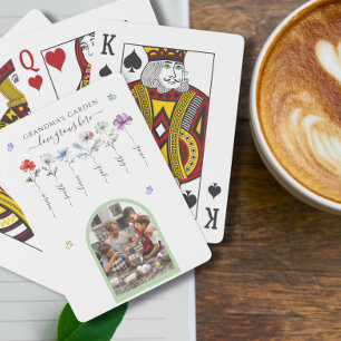 Oma's tuin met kleinkinderen noemt Waterverf Pokerkaarten