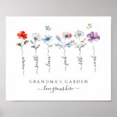 Oma's tuin met kleinkinderen noemt Waterverf Poster (Voorkant)