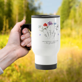 Oma's tuin met kleinkinderen noemt Waterverf Reisbeker