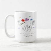 Oma's tuin met kleinkinderen noemt wilde bloemen koffiemok (Links)