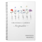 Oma's tuin met namen van kleinkinderen Aquarel Notitieboek (Voorkant)