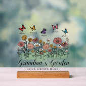 Oma's tuin Modern Keepsake 5 aangepaste namen Acryl Bord (Neutraal)
