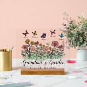Oma's tuin Modern Keepsake 5 aangepaste namen Acryl Bord (Huwelijk)